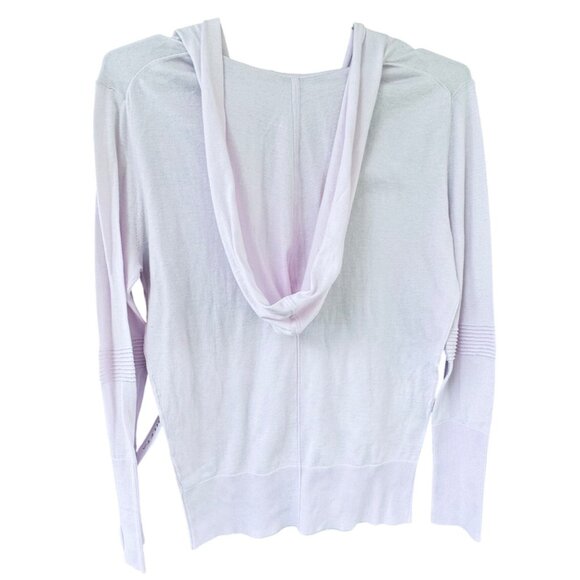 NWT Athleta Women'sSize Mediun Light Pink Hooded  Long Sleeve Top V-Neck - Picture 8 of 10